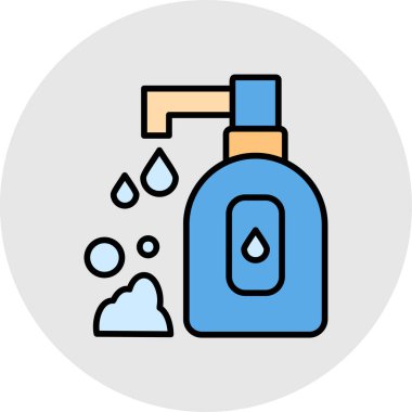 Sıvı sabun simgesi renk ana hatlarını temizleme