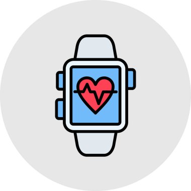 smartwatch simgesi, vektör illüstrasyonu