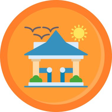 Dairedeki bir evin vektör illüstrasyonu