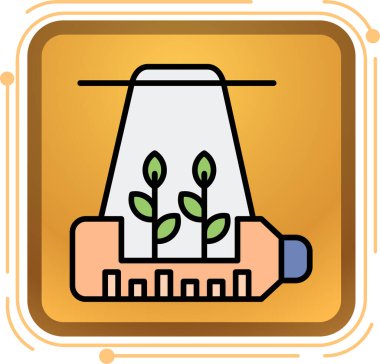 çömlek ikonuna bitki koy. Web için ot vektör simgesindeki bitkinin özet çizimi