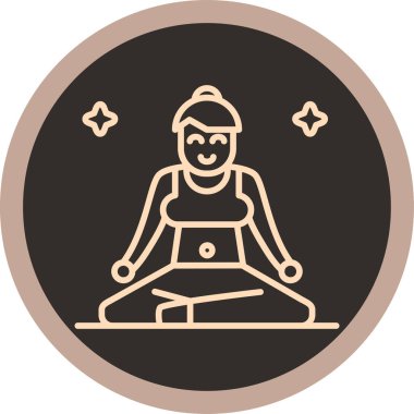 Yoga ve meditasyon simgesinin vektör çizimi