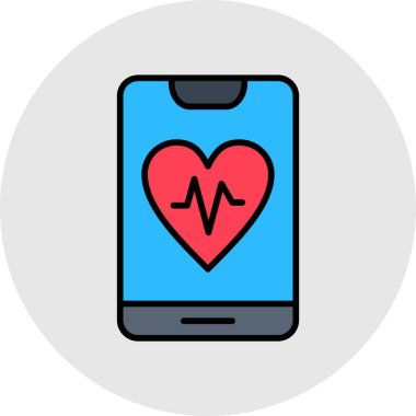 kalp atış hızı simgesi, vektör çizimi