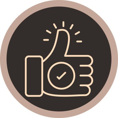 Başparmağını yuvarlak simgeye koy. Vektör illüstrasyon biçimi düz iki renk sembolü, daire, gri renkler, beyaz arkaplan, renkler.