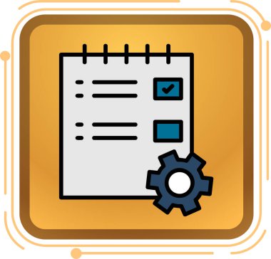 dişli simgesi olan belge, çizgi film biçimi