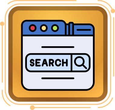 Arama motoru simgesi, vektör illüstrasyonu