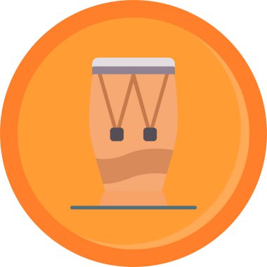 davul enstrümanı simgesi, illüstrasyon, vektör