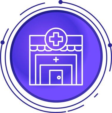 Bir hastane simgesinin vektör illüstrasyonu