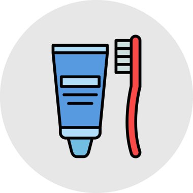 Diş bakımı ve sağlık renkli vektör simgesi