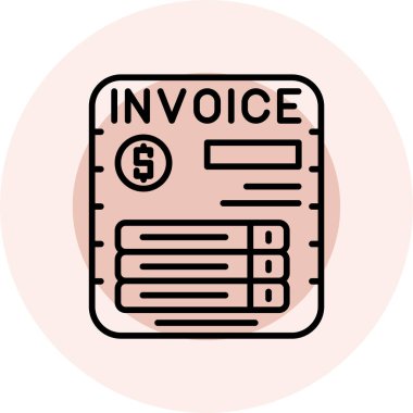 Moda Biçimli Fatura Simgesi İzole Arkaplan