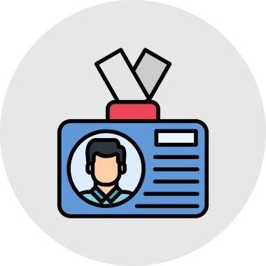 Kimlik kartı simgesi, vektör illüstrasyonu