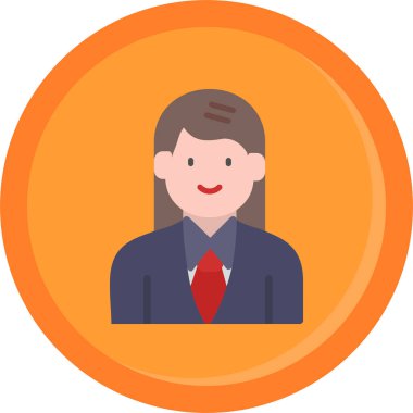 İş kadını. Web simgesi basit illüstrasyon