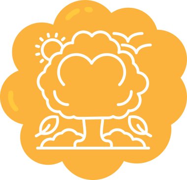 Bir ağaç simgesinin vektör illüstrasyonu