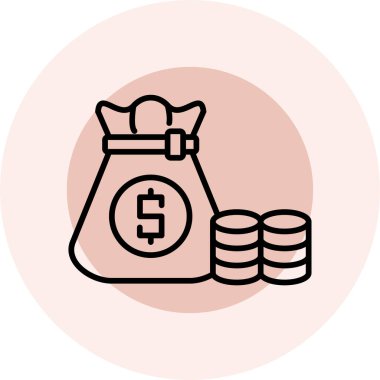 Para çantası simgesinin vektör illüstrasyonu