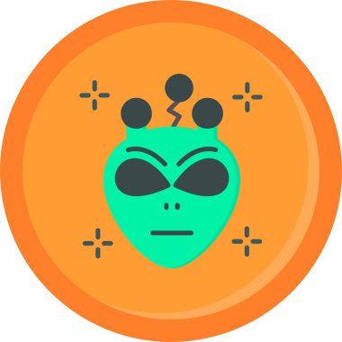 Uzaylı. Web simgesi basit illüstrasyon