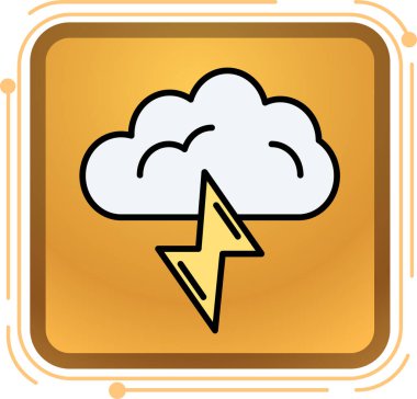 Şimşek simgesi, vektör illüstrasyonu