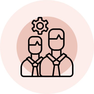 Takım çalışması. Web simgesi basit illüstrasyon