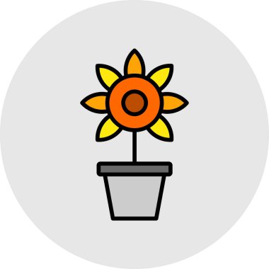 Çiçek. Web simgesi basit illüstrasyon