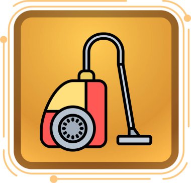 elektrik süpürgesi ikon vektörü turuncu