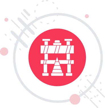 Uzun gölgeli beyaz çizgili Drum çubukları simgesi. Müzik aleti. Kırmızı daire düğmesi. Vektör İllüstrasyonu