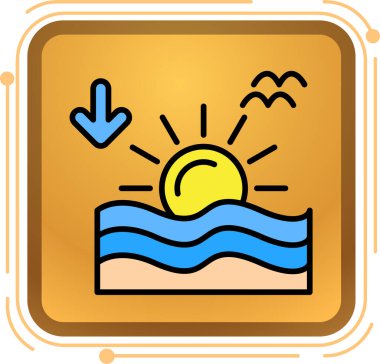 güzel bir gün batımı vektör çizim