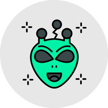 Uzaylı yüzü ikonu. vektör illüstrasyonu