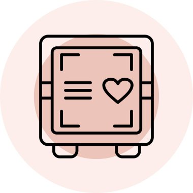 kalp aşk mektubu vektör illüstrasyonu