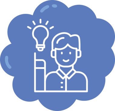 İşle ilgili bir fikir. Basit illüstrasyon