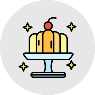 Kek. Web simgesi basit illüstrasyon