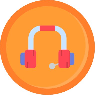 ses kulaklığı müzik simgesi düz stil