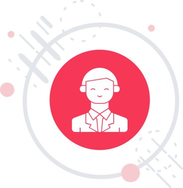 beyaz arkaplanda izole edilmiş bir kullanıcı simgesi olan çizgi erkek avatarı. Renkli taslak konsepti. vektör illüstrasyonu