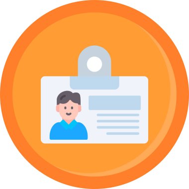 Kimlik kartı simgesi, vektör illüstrasyonu basit tasarım