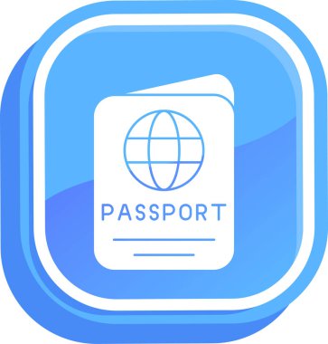 Pasaport ikonu vektör illüstrasyonu