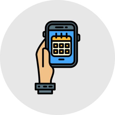 akıllı telefon ve mobil ikon vektör illüstrasyon grafik tasarımı