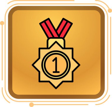 Madalya ikon vektör illüstrasyonu