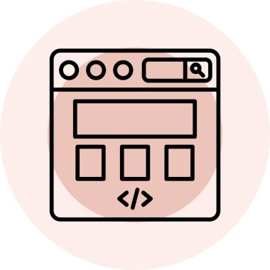 tarayıcı web tasarım simgesi, vektör illüstrasyonu
