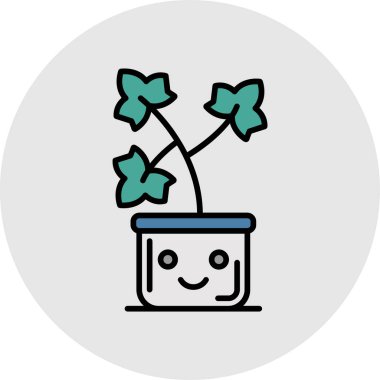 çiçek saksısı vektör illüstrasyonu