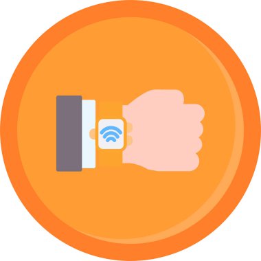 Akıllı saat simgesi, vektör illüstrasyonu ile el