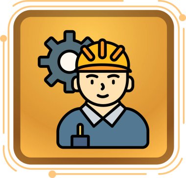 işçi dişli simgesi tam taslak biçimi