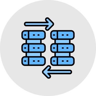 veri paylaşım renk çizgisi simgesi, vektör işareti