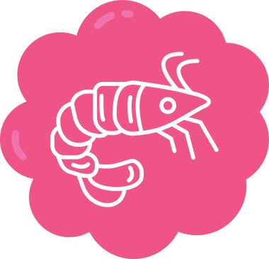 Istakozun basit simge vektör illüstrasyonu