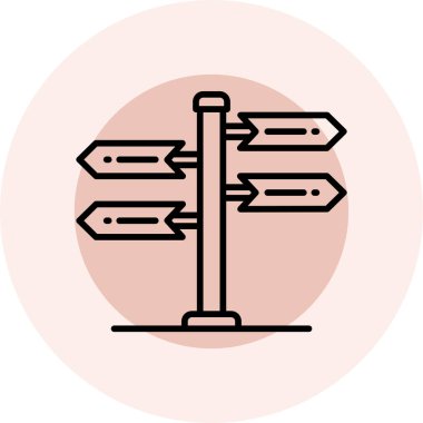 Yol işareti simgesinin vektör illüstrasyonu