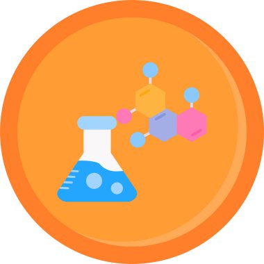 Kimyasal laboratuvar deney simgesi düz biçimli