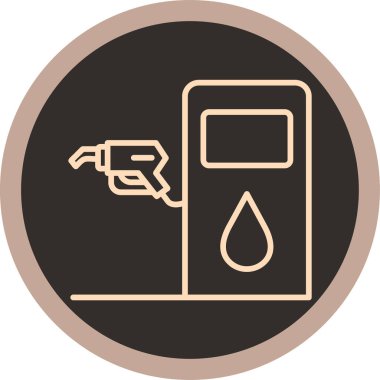 Araba yakıtı ikonu. biçim düz yuvarlak kare düğmedir, gri ve cyan renkler, beyaz arkaplan