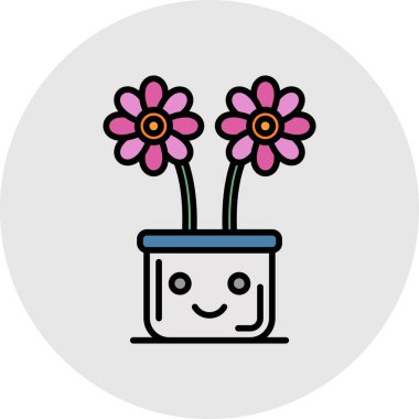 çiçek simgesi vektör illüstrasyonu