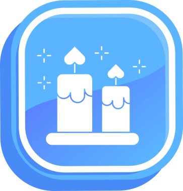 Bir mum simgesinin vektör illüstrasyonu