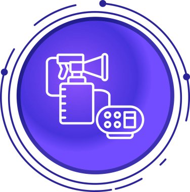 beyaz arkaplanda izole edilmiş renkli kamera ve mikrofon simgesi. Hava mikrofonlu radyo havası. Hoparlör. Gradyan dinamik şekiller. vektör.