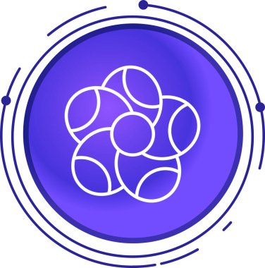 Bir atomun vektör simgesi, arkaplanda bir molekül