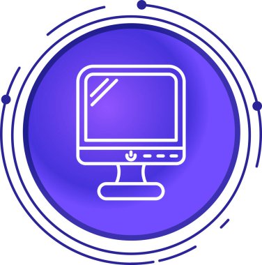 Bilgisayar monitörü. Web simgesi basit illüstrasyon