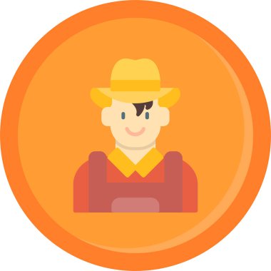 Kovboy. Web simgesi basit illüstrasyon