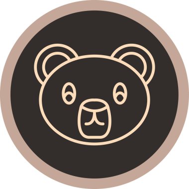 ayı başı vektör simgesi modern illüstrasyon tasarımı